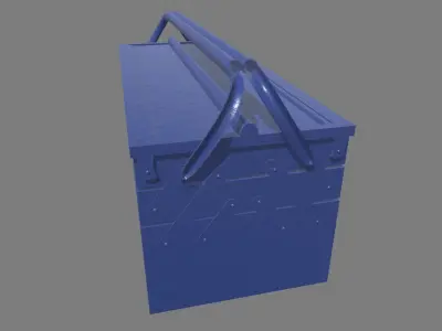 Metal Cantilever Toolbox Low-poly 3D model