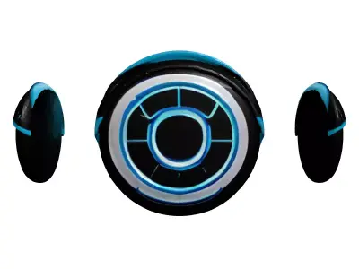 Futuristic Hoverboard with Blue Thrusters 3D model