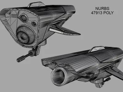 SF FUTURISTIC DRONE Low-poly 3D model