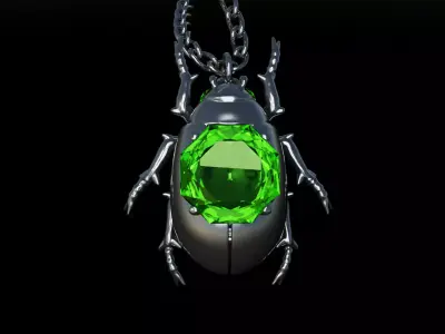 Necklace Scarab 3D model