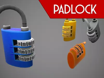 PADLOCK 7 CARTOON STYLIZED Low-poly 3D model