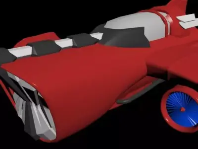 Spaceship plane with wings Free 3D model
