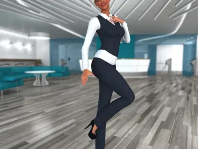  Business Style Woman Rigged for Cinema 4D 