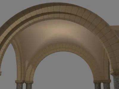 Norman Arch and pillars Low-poly 3D model