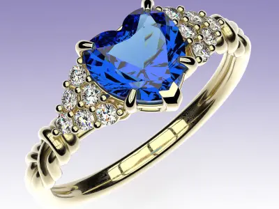 Ring Heart and Knots 3D print model