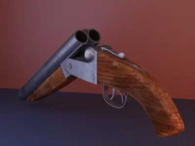 Sawed Off Shotgun Free low-poly 3D model