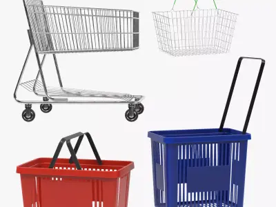 -Shopping Carts and Baskets Collection- 3D model