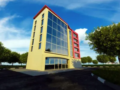 OFFICE BUILDING Free low-poly 3D model