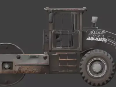 Industrial Arcane Road Roller 3D Model Low-poly 3D model
