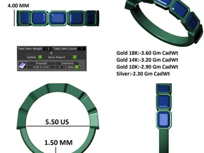 Emd Stone Bezel Set Band 3D print model