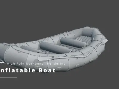 Inflatable Rafting Boat 3D model