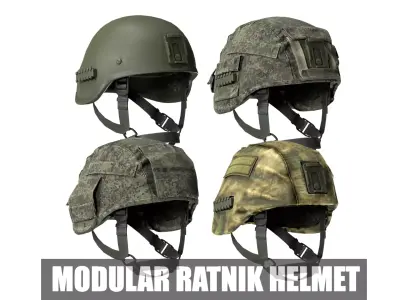 6B47 Russian Ratnik Helmet Modular Pack Low-poly 3D model