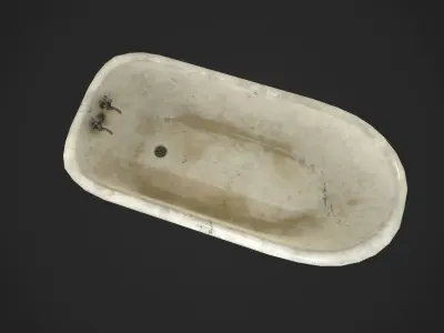 Antique Bath Low-poly 3D model