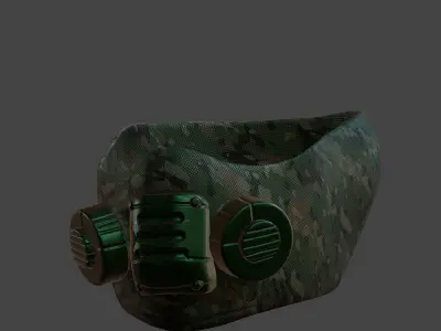 Gas mask helmet 3d model scifi Low-poly  Low-poly 3D model 34