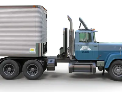 SuperLiner dryvan truck Low-poly 3D model