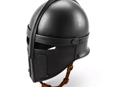 Medieval Knight Helmet PBR GameReady Low-poly 3D model