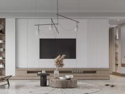 Industrial Living Interior scene 3D model 9