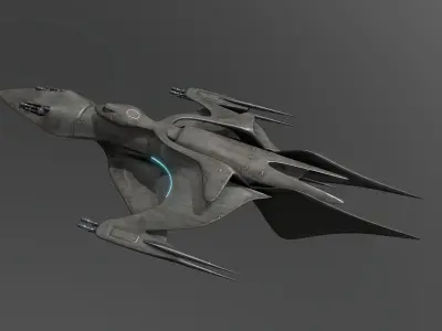 51Caved spaceship Free low-poly 3D model