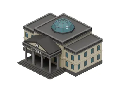 City Buildings Collection Part 2 Low-poly 3D model
