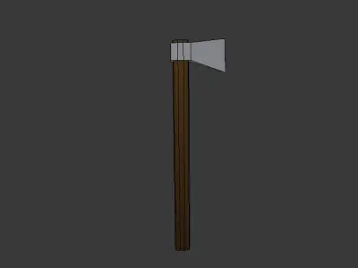 Lowpoly axe with wooden handle Free low-poly 3D model