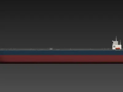 Tankers 3D model ship on screen Low-poly 3D model