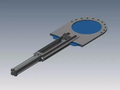 GATE VALVE 20in  Neumatic cilynder Free 3D model