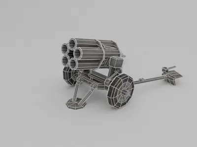 21 Cm Nebelwerfer 42 Rocket artillery Low-poly 3D model