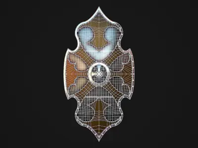 Fantasy Shield 4 Low-poly 3D model