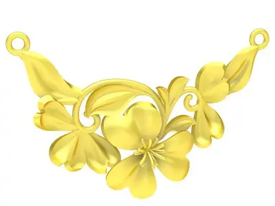 Elegant Floral Jewelry Connector Ornament 183a 3D print model