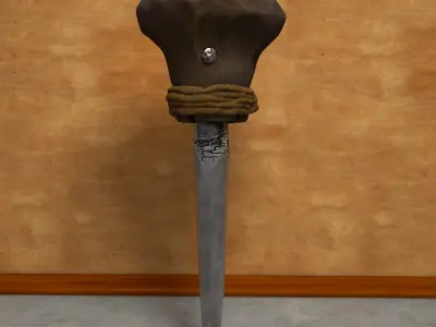 Chisel bevelled-edge tool vintage 3D model