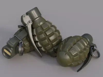 Wz 33 Hand Grenade Low-poly 3D model