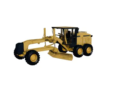 Motor Grader 3D Model Road Construction Leveling Machine 01 3D model