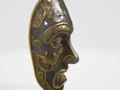 Gothic Iron Mask 3D Asset 3D model