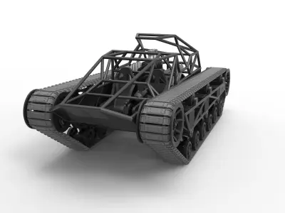 Tracked vehicle Scale 1 to 25 3D print model