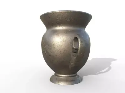Antique iron vase Low-poly 3D model