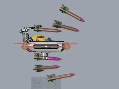 drone square with circle in middle 3D model
