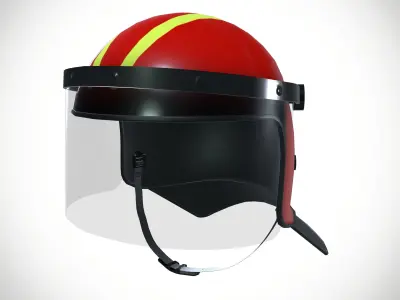 Fire Safety Helmet Low-poly 3D model purchase