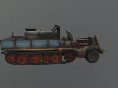 destroyed halftrack 3D model