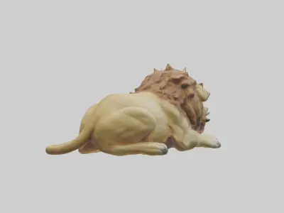 Sleeping Lion Model Low-poly 3D model