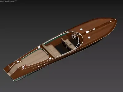 Classic Wooden Runabout Speedboat 3D model 3D model
