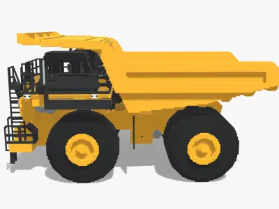 Voxel Mining Dump Truck Low-poly 3D model