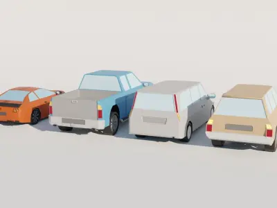Low poly cars pack Free low-poly 3D model
