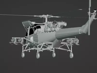 Westland Wasp HAS 1 Scout AH 1 3D Model British Helicopter Low-poly 3D model