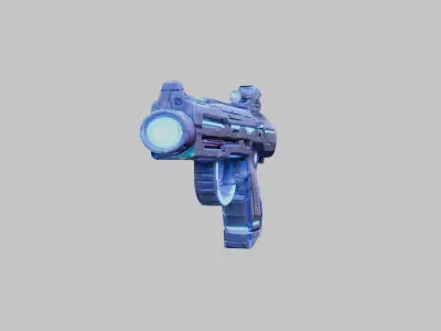 Lowpoly Fantasy Gun Pistol Low-poly 3D model