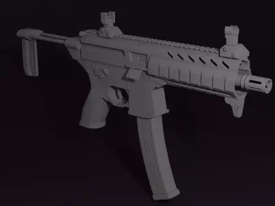 Low poly Sig Sauer MPX Free low-poly 3D model