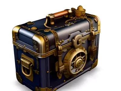 Steampunk Treasure Chest 3D Model Low-poly 3D model