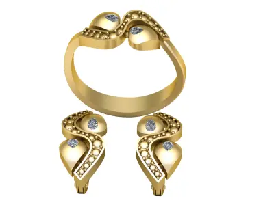 Diamond Accented Ring and Clip 3D print model
