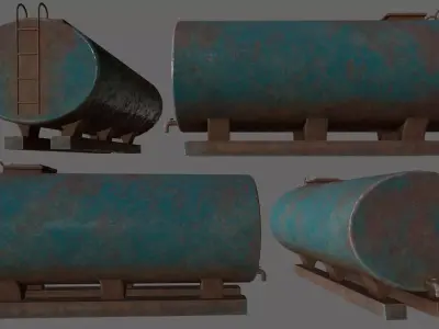 tanker metal tank Low-poly 3D model