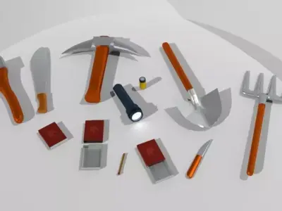 Low poly survival pack Low-poly 3D model