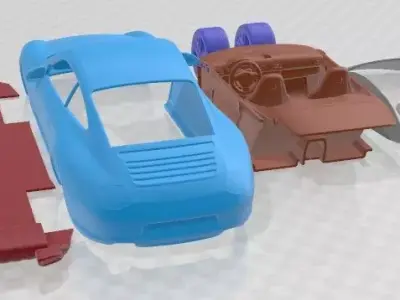 Porsche 911 Carrera 2011 997 Printable Car 3D print model